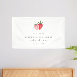 HEIDI Pink Berry Sweet Strawberry Girl Babydusche Banner