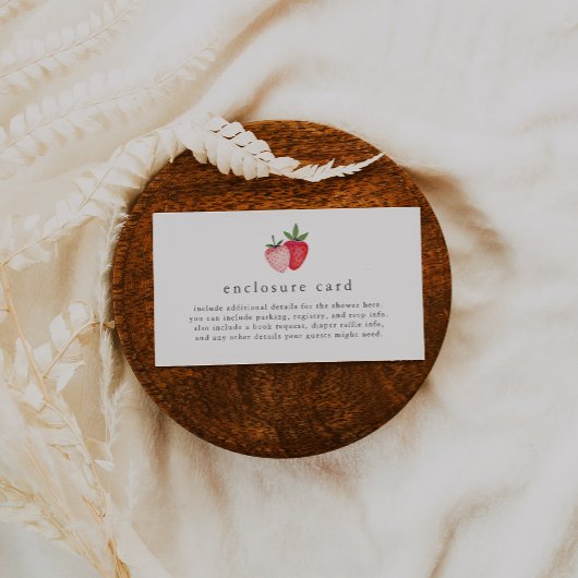 HEIDI Pink Berry Sweet Strawberry Girl Babydusche Begleitkarte