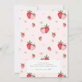 HEIDI Pink Berry Sweet Strawberry Girl Babydusche Einladung (Rückseite)