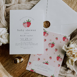 HEIDI Pink Berry Sweet Strawberry Girl Babydusche Einladung