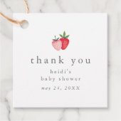 HEIDI Pink Strawberry Girl Babydusche Vielen Dank Geschenkanhänger (Vorderseite)