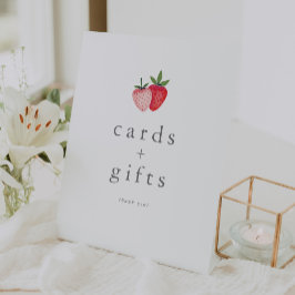 HEIDI Pink Strawberry Girl Babyduschkarten Geschen Sockelschild