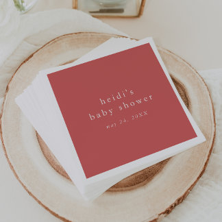 HEIDI Red Summer Boho Rustic Simple Baby Dusche Serviette