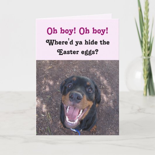 Heidi Rottweiler Osterkarte Feiertagskarte (Vorderseite)