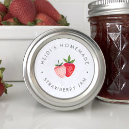 HEIDI Simple Summer Boho Homemade Strawberry Jam Runder Aufkleber