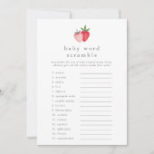 HEIDI Strawberry Baby Shower Word Scramble Game Einladung (Vorderseite)