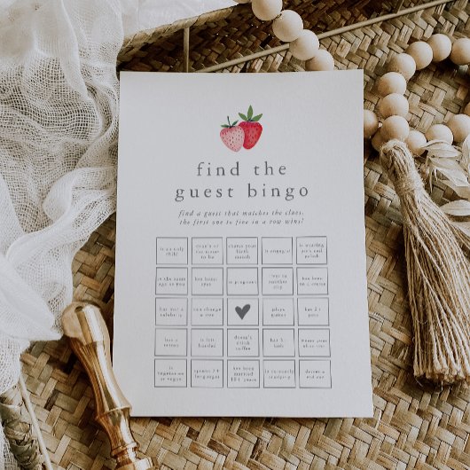 HEIDI Strawberry Finden Sie die Gast-Bingo-Game-Ka Einladung