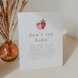 HEIDI Strawberry Say Baby Shower nicht Sockelschild