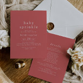 HEIDI Summer Red Modern Boho Simple Baby Sprinkle Einladung