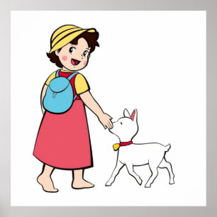 Heidi und kleine Ziege Poster