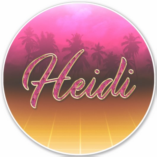 Heidi Vorname Name golden pink Aufkleber Sticker (Vorderseite)