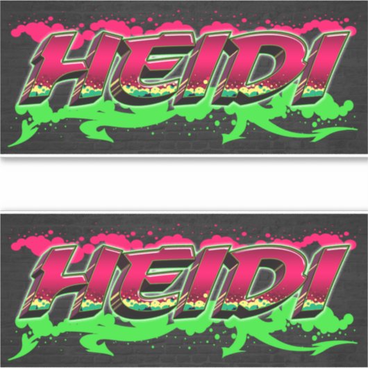 Heidi Vorname Name Graffiti Aufkleber Sticker (Vorderseite)