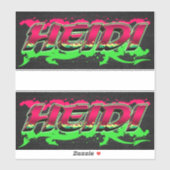 Heidi Vorname Name Graffiti Aufkleber Sticker (Blatt)