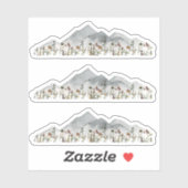 HEIDI Wasserfarbengebirge & farbenfrohe Wildblumen Aufkleber (Blatt)