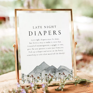 HEIDI Wildblume Mountain Late Night Diapers Baby Poster