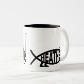 Heidnische Fische Zweifarbige Tasse (VorderseiteRechts)