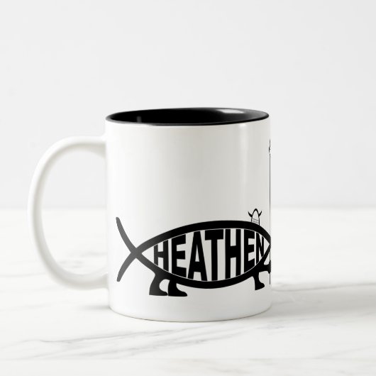 Heidnische Fische Zweifarbige Tasse (Links)