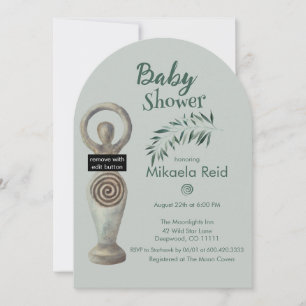 Heidnische Muttergottheit mit Blättern Baby Shower Einladung