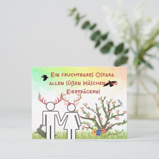 Heidnische Postkarte Ostara (Stehend Vorderseite)