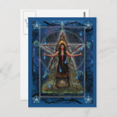 Heidnische Postkarte - Spellweaver Hexe 'blaues ~ (Vorne/Hinten)