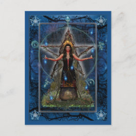 Heidnische Postkarte - Spellweaver Hexe 'blaues ~