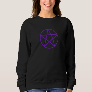 Heidnische Wicca-Freche Hexe Lila Pentakel Sweatshirt
