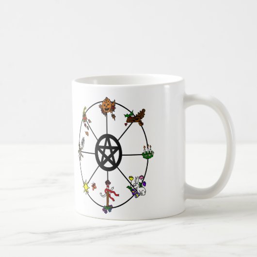 Heidnisches Rad der Jahr-Tasse Kaffeetasse (Rechts)