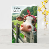 Heifer Cow Birthday Spaß Karte (Gelbe Blume)