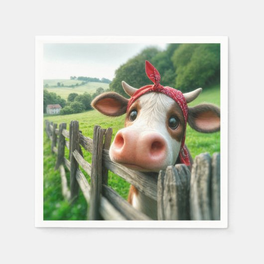 Heifer Cow mit einem Kerchef Serviette (Vorderseite)