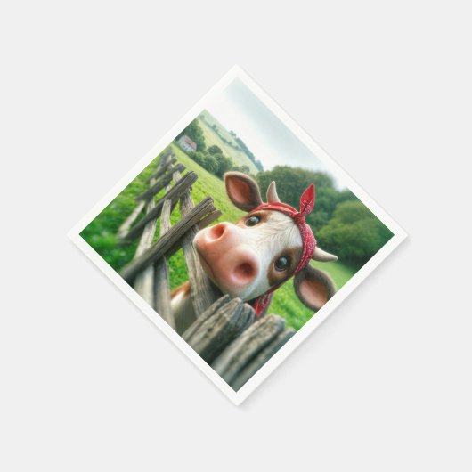 Heifer Cow mit einem Kerchef Serviette (Ecke)