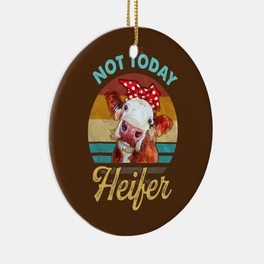 Heifer Geschenk für Männer Frauen Bauer Lover Heif Keramik Ornament (Rechts)