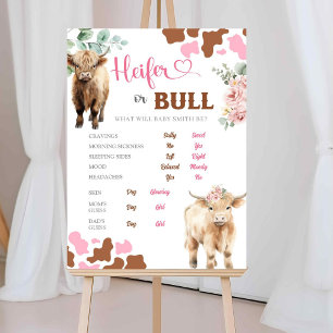Heifer oder Bull Cow Gender Reveve Alte Ehefrauen Poster