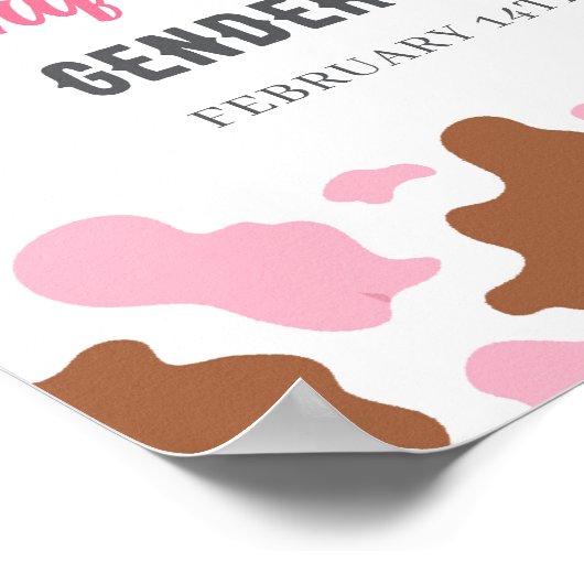 Heifer oder Bull Gender Reveal Welcome Board Poster (Ecke)