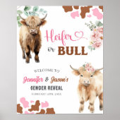 Heifer oder Bull Gender Reveal Welcome Board Poster (Vorne)
