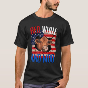 Heifer Red White Moo Highland Cow 4. Juli Indepen T-Shirt