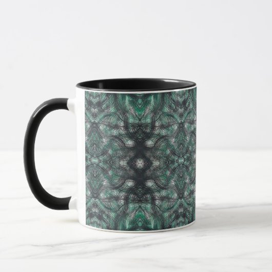 Heights Abstract Dark Green Black Watercolor Art Tasse (Links)