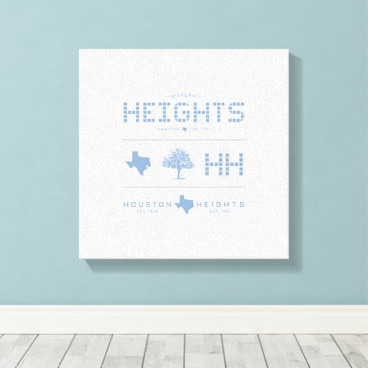 Heights Design Collection, Blue Tile, Houston TX Leinwanddruck (Insitu (Holzboden))