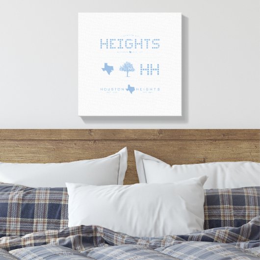 Heights Design Collection, Blue Tile, Houston TX Leinwanddruck (Insitu (Schlafzimmer))