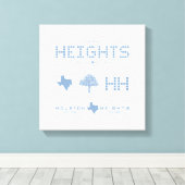 Heights Design Collection, Blue Tile, Houston TX Leinwanddruck (Insitu (Holzboden))