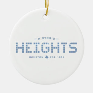 Heights-Kachel, Blaue Kachel, Houston Heights Keramik Ornament