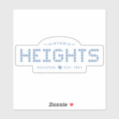 Heights Tile, Blue Tile, Houston Heights Aufkleber (Blatt)