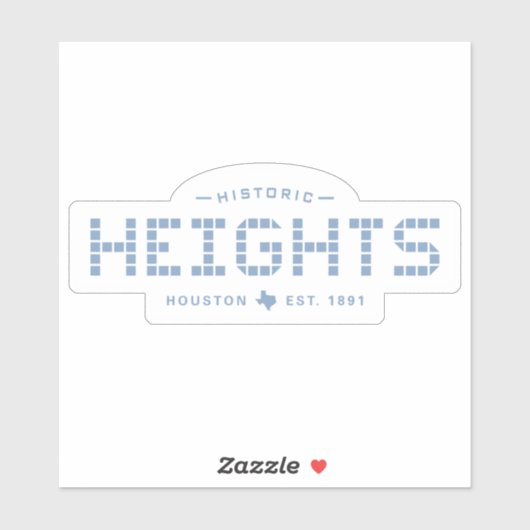 Heights Tile, Blue Tile, Houston Heights Aufkleber (Blatt)