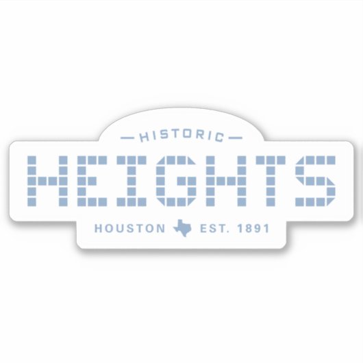 Heights Tile, Blue Tile, Houston Heights Aufkleber (Vorderseite)
