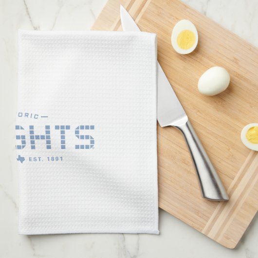 Heights Tile, Blue Tile, Houston Heights Geschirrtuch (Viertel Falte)