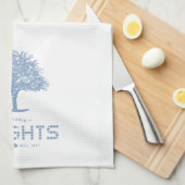Heights Tile & Tree, Blaue Fliese, Houston Heights Geschirrtuch (Viertel Falte)