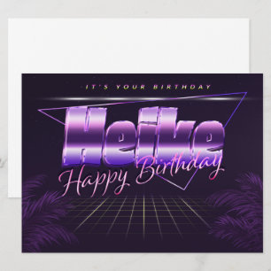 Heike Name Vorname lila retro Karte Geburtstag