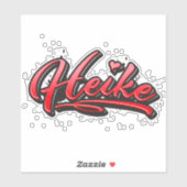 Heike red Heart Graffiti Aufkleber Sticker (Blatt)