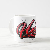 Heike red Heart Graffiti Tasse Kaffeetasse (Vorderseite Links)