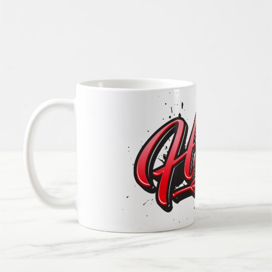 Heike red Heart Graffiti Tasse Kaffeetasse (Links)