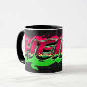 Heike Vorname Name Graffiti red green Tasse (Vorderseite Links)
